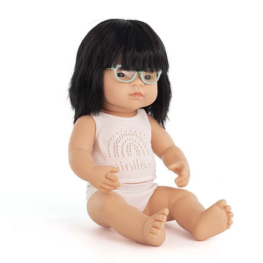 By Category Miniland Educational | Miniland 38Cm Baby Dolls - Asian Girl (With Glasses)