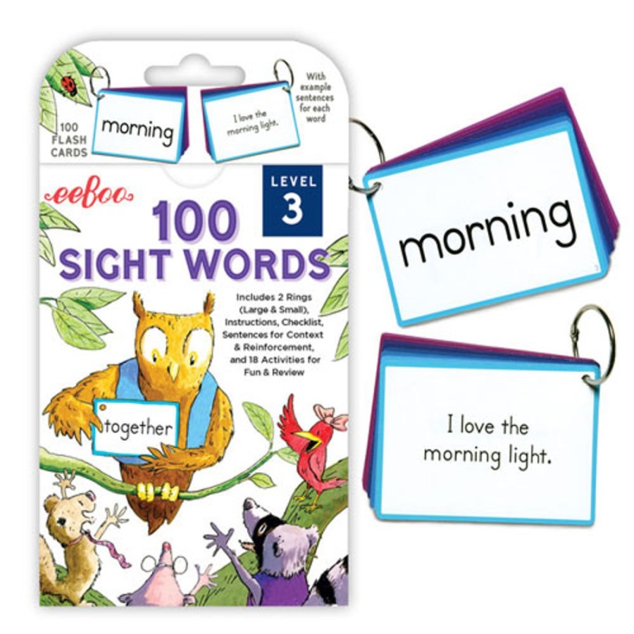 By Category eeBoo | Eeboo - 100 Sight Words Flash Cards - Level 3 (3+ Yrs)