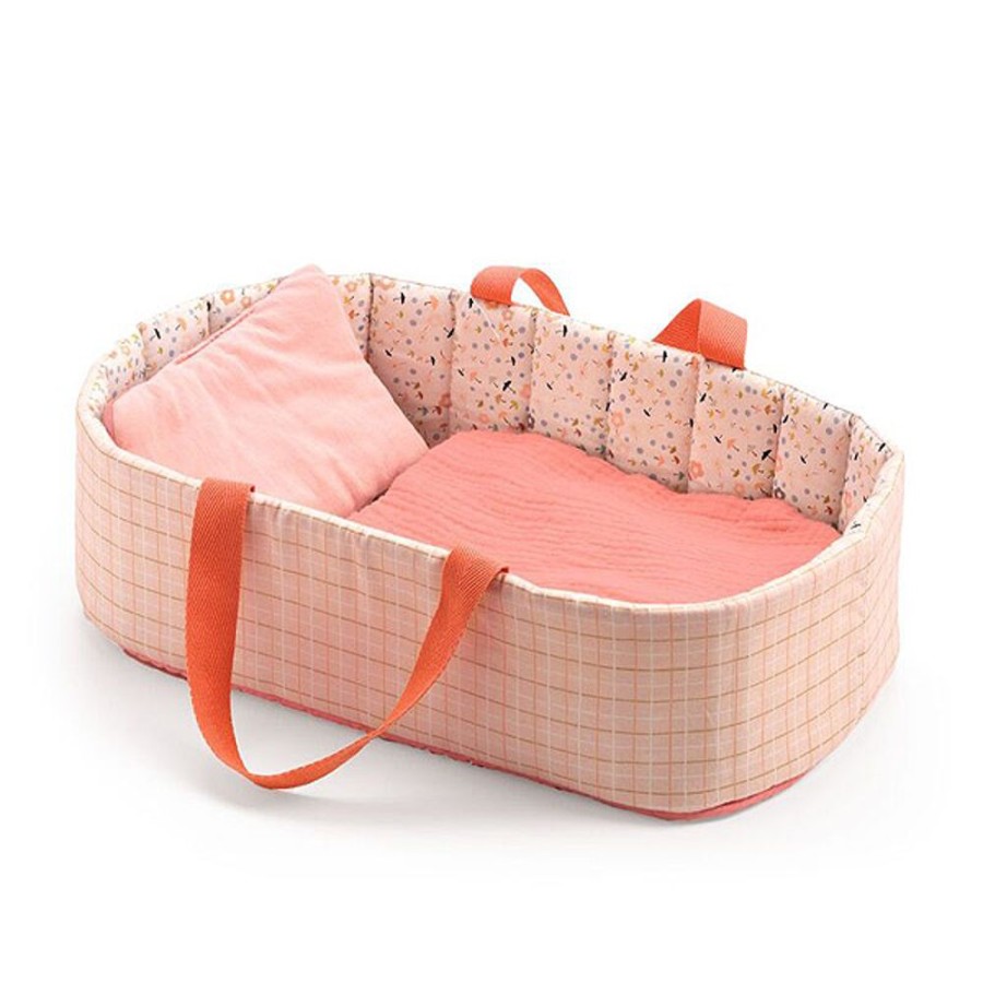 By Category Djeco | Djeco - Pink Lines Doll Bassinet