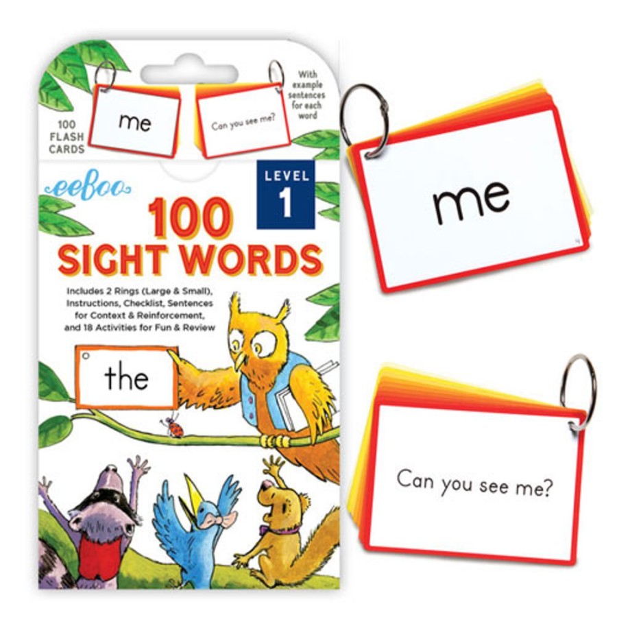 By Category eeBoo | Eeboo - 100 Sight Words Flash Cards - Level 1 (3+ Yrs)