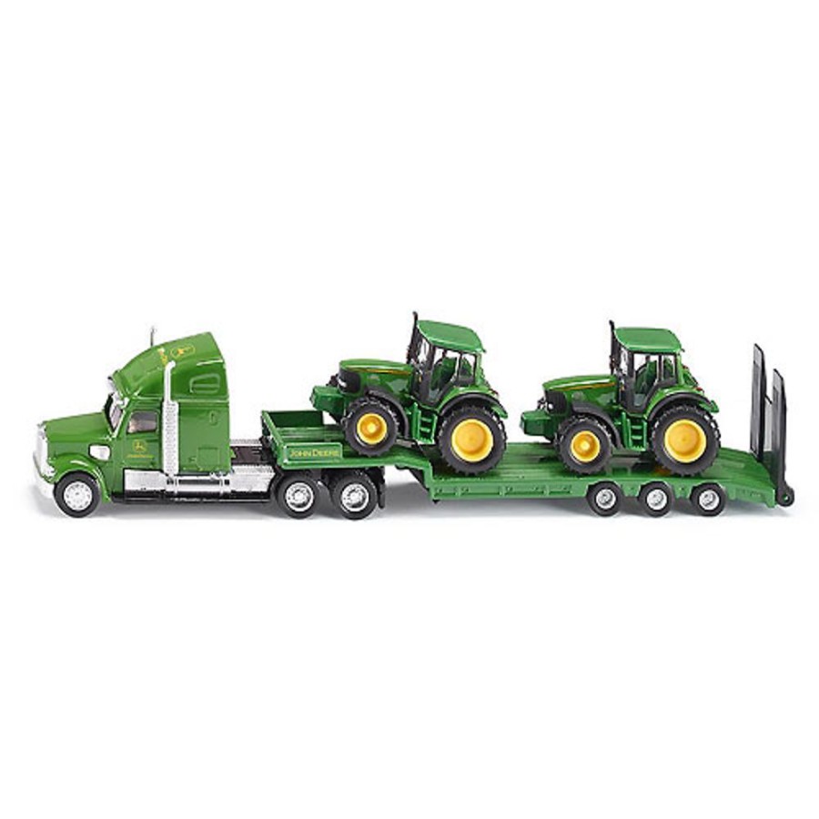 By Category Siku | Siku Diecast Farm Vehicle - Low Loader Truck With John Deere Tractors (1:87 Scale)