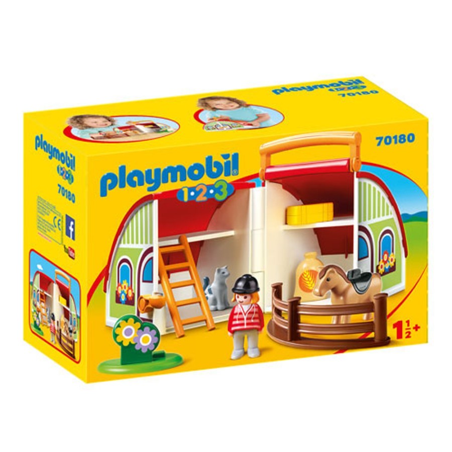 By Category Playmobil | Playmobil 1.2.3. My Take Along Pony Farm (18 Mths +)