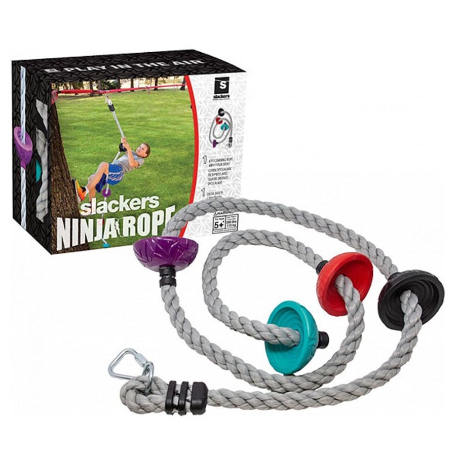 By Category Slackers | Slackers Ninja Climbing Rope 2.4M With Foot Holds (5+ Yrs)