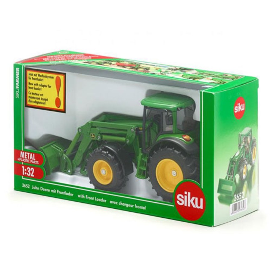 By Category Siku | Siku Diecast Farm Vehicle - John Deere Tractor With Front Loader (1:32 Scale)