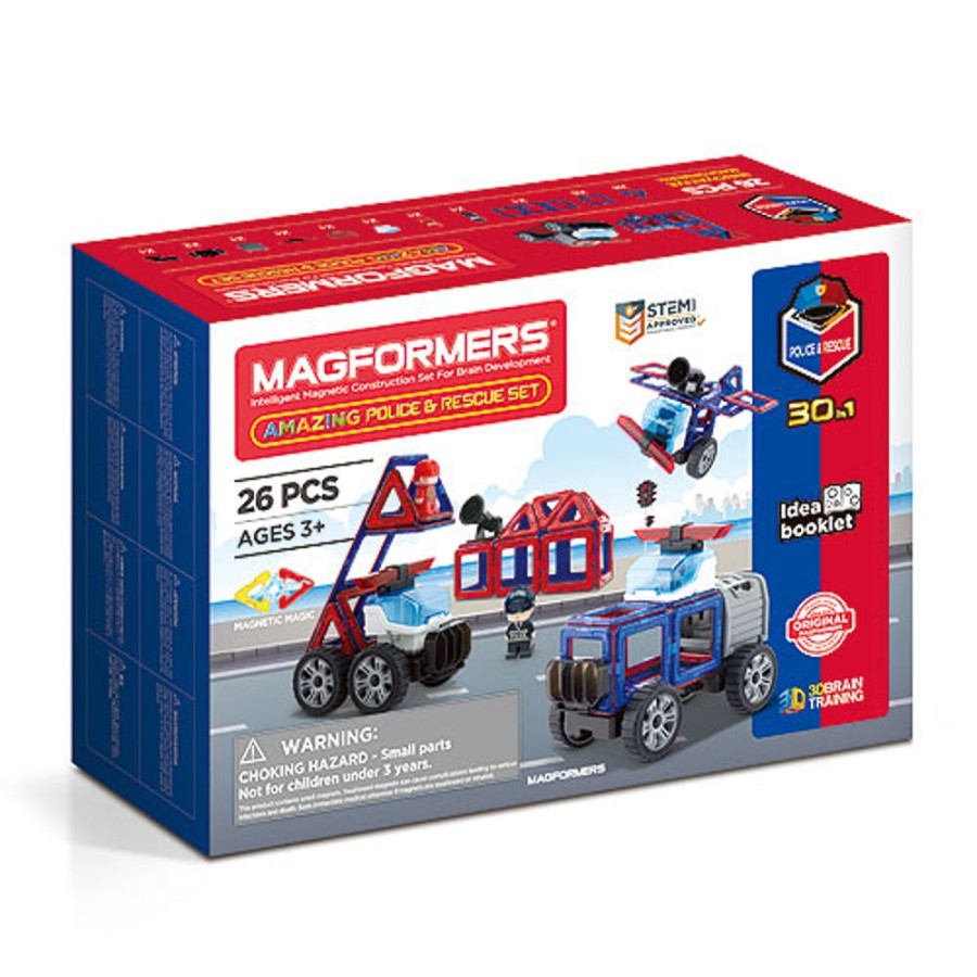 By Category Magformers | Magformers Amazing Police And Rescue Set (26 Pieces, 3+ Yrs)