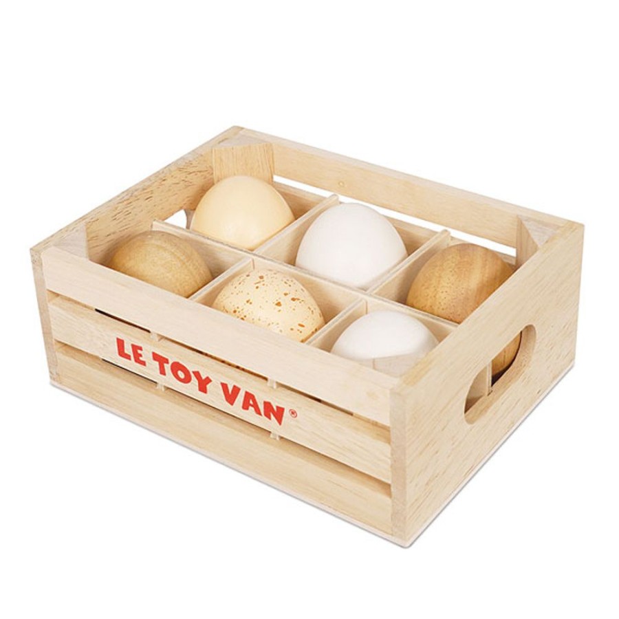 By Category Le Toy Van | Let Toy Van Honeybake 6 Farm Eggs In Crate