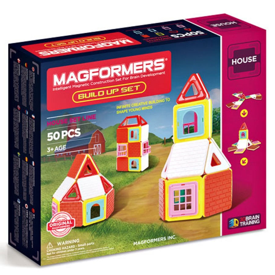 By Category Magformers | Magformers House Series - Build Up Set (50 Pieces, 3+ Yrs)