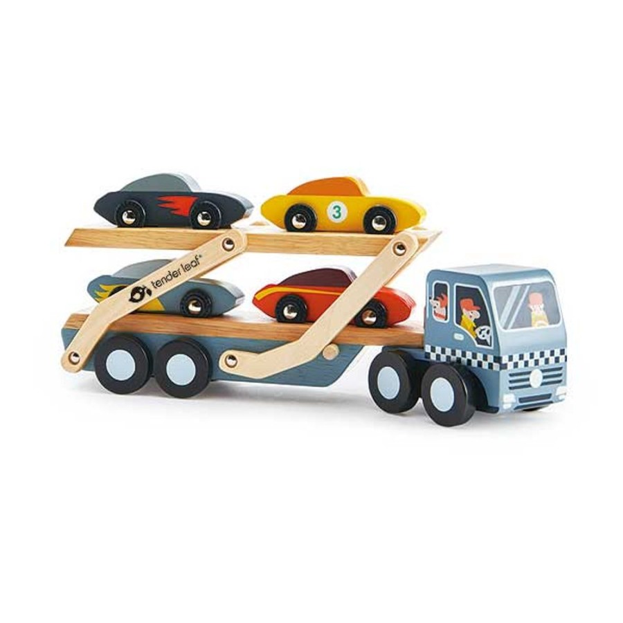 By Category Tender Leaf Toys | Tender Leaf Toys - Car Transporter Truck With 4 Cars (3+ Yrs)