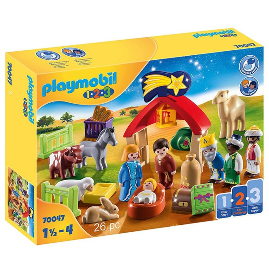 By Category Playmobil | Playmobil 1.2.3. - My First Nativity Set - Christmas Manger (18+ Mths)