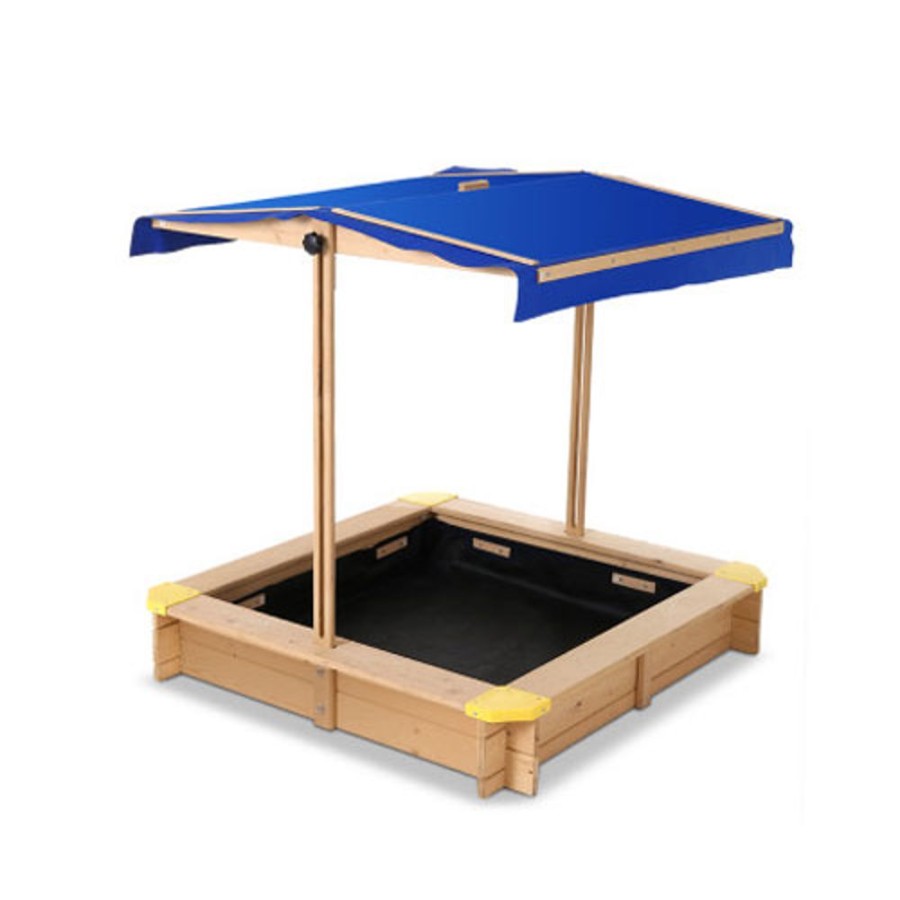 By Category Keezi | Keezi Wooden Outdoor Sand Box Set Sand Pit- Natural Wood