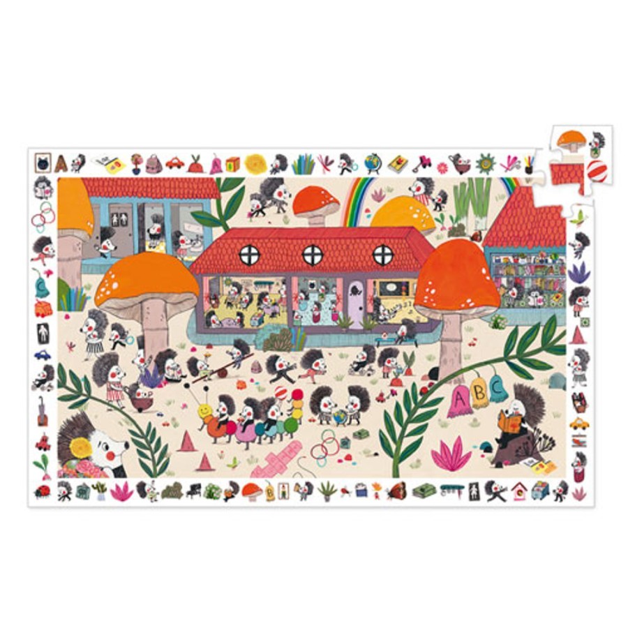 By Category Djeco | Djeco Observation Puzzle - Hedgehog School (35 Pieces, 3-5 Yrs)