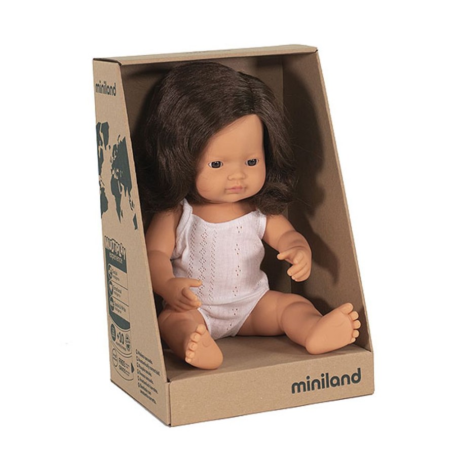 By Category Miniland Educational | Miniland 38Cm Baby Dolls - Brunette Girl