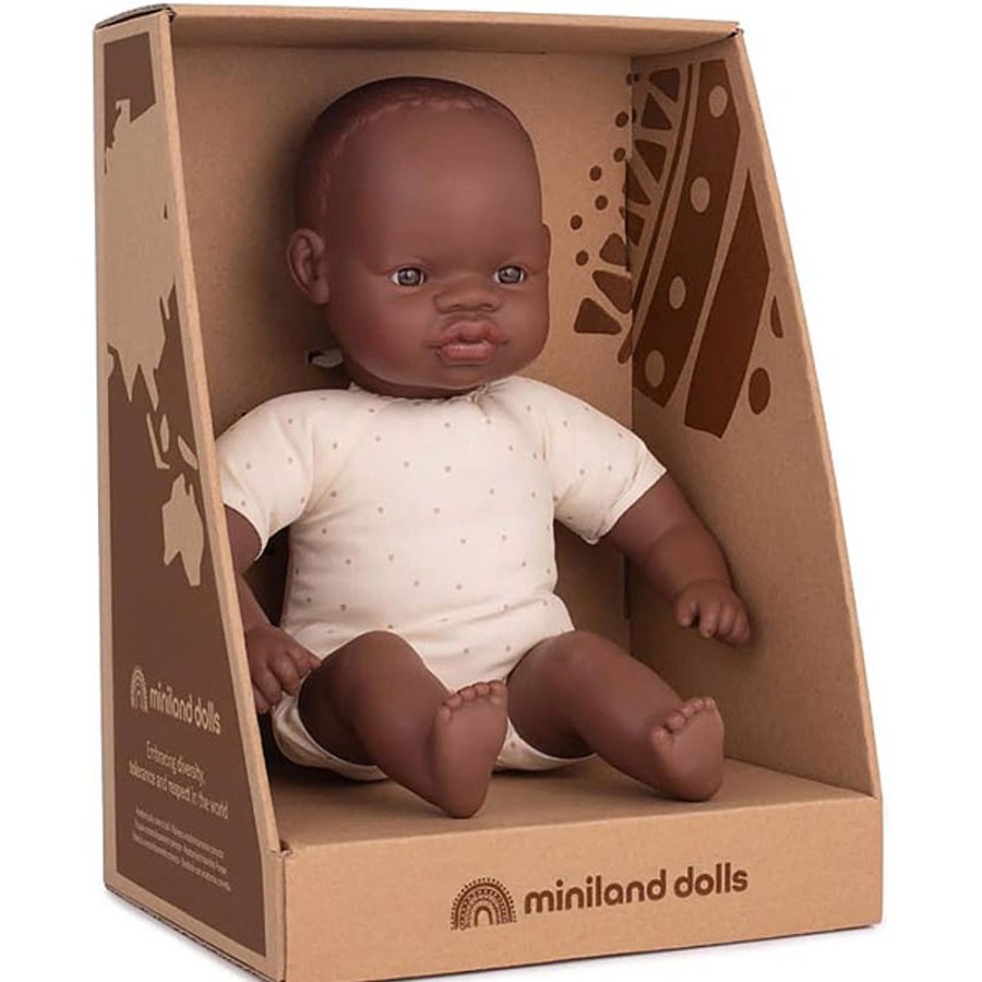 By Category Miniland Educational | Miniland 32Cm Soft Body Doll - African (18+ Mths)