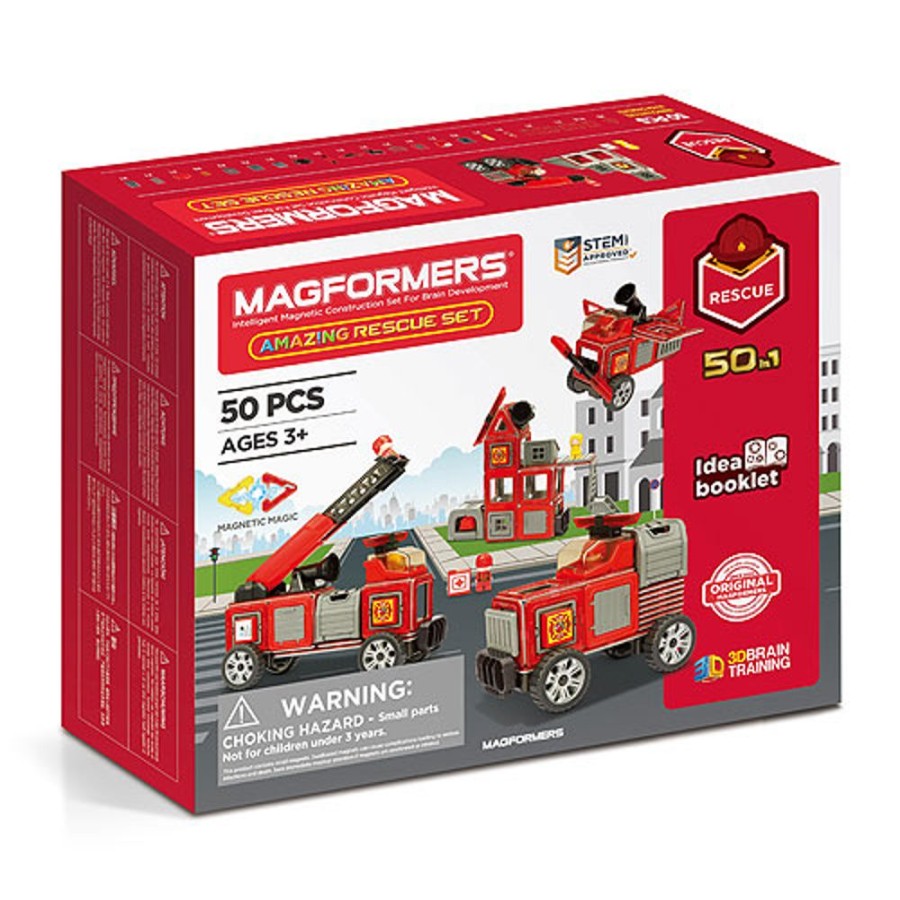 By Category Magformers | Magformers Amazing Rescue Set (50 Pieces, 3+ Yrs)