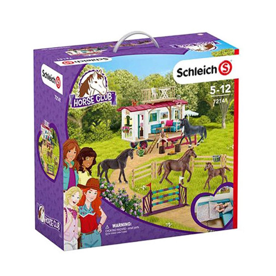 By Category Schleich | Schleich Horse Club - Secret Horse Training At The Horse Club Caravan Playset (5+ Years)