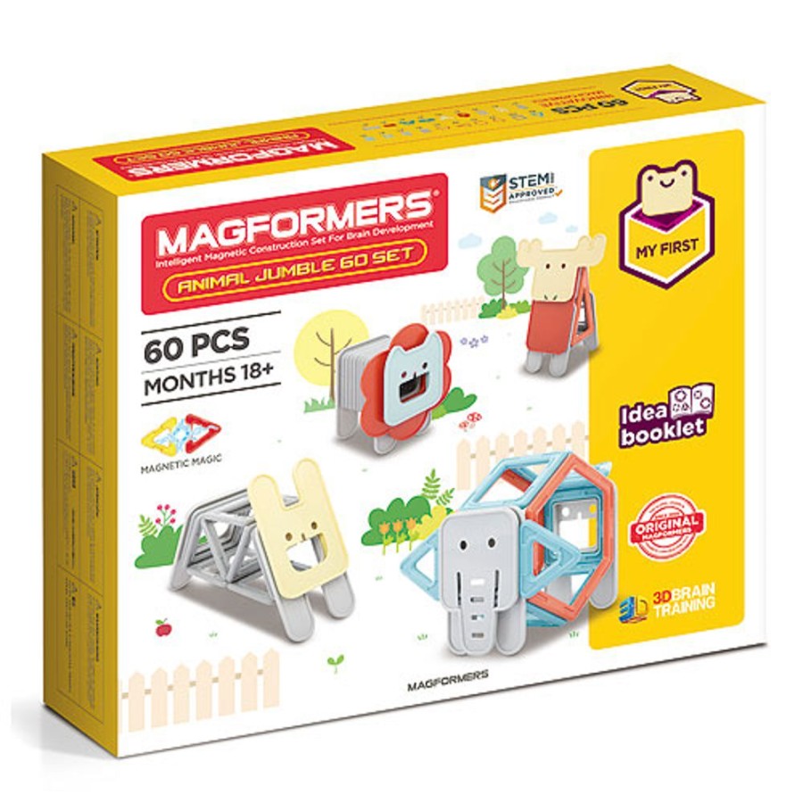 By Category Magformers | Magformers My First Animal Jumble 60 Pieces Set (18+Mths)