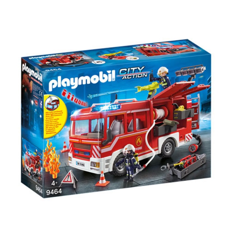 By Category Playmobil | Playmobil City Action - Fire Engine With Lights And Sound