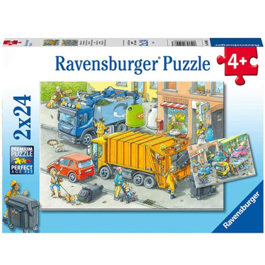 By Category Ravensburger | Ravensburger 2 In 1 Working Trucks Puzzle (2 X 24 Pieces, 4+ Yrs)