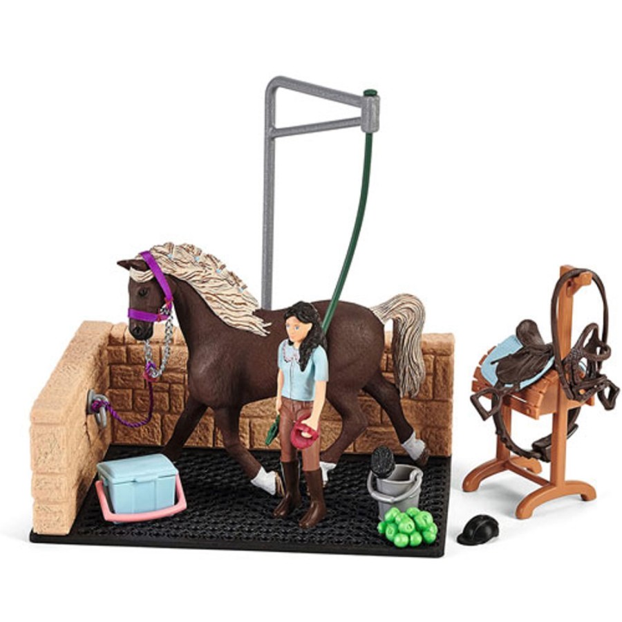 By Category Schleich | Schleich Horse Washing Area With Emily & Luna