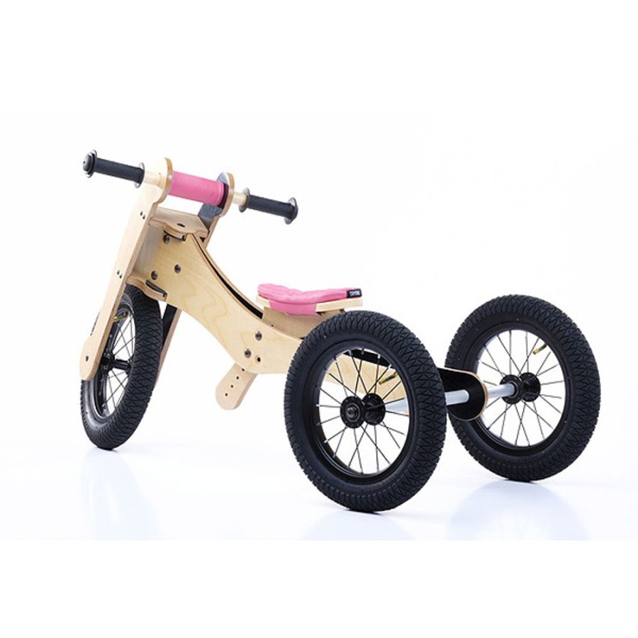 By Category Trybike | Trybike Wooden 4-In-1 Tricycle And Balance Bike - Pink Saddle