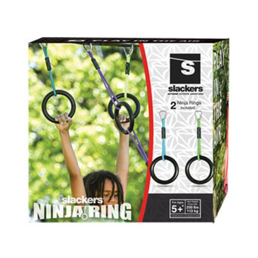 By Category Slackers | Slackers Ninja Rings With Hanging Rope - Set Of 2 (5+ Yrs)