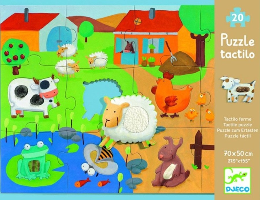 By Category Djeco | Tactile Puzzle - Farm (20 Pieces, 3-5 Yrs)