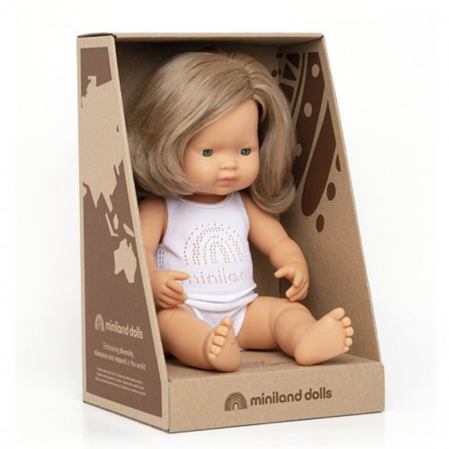 By Category Miniland Educational | Miniland 38Cm Baby Dolls - Dark Blonde Girl