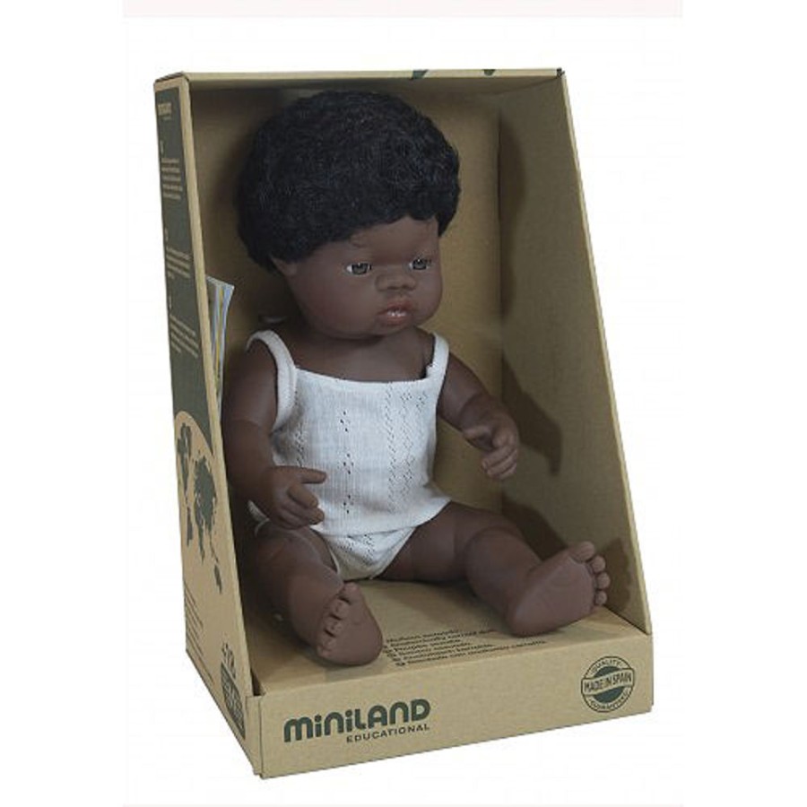 By Category Miniland Educational | Miniland 38Cm Baby Dolls - African Boy