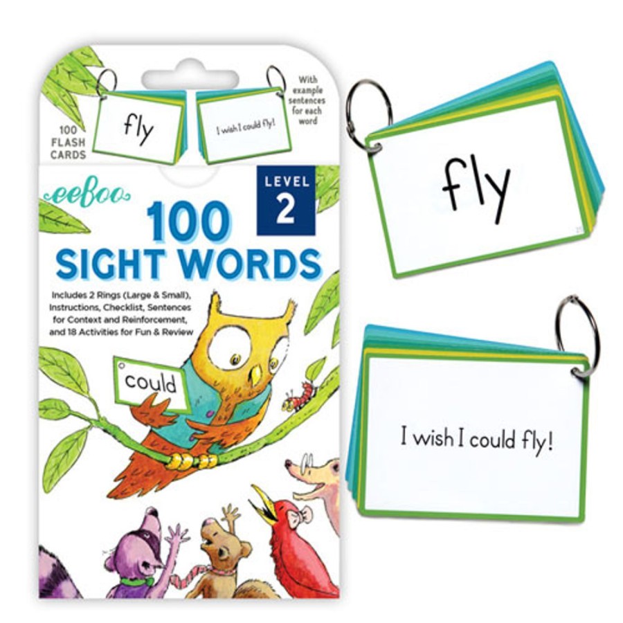 By Category eeBoo | Eeboo - 100 Sight Words Flash Cards - Level 2 (3+ Yrs)