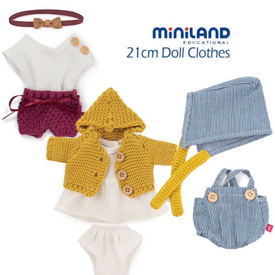 By Category Miniland Educational | Miniland Baby Dolls (21Cm) Clothes Set Selection