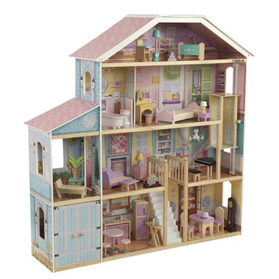 By Category KidKraft | Kidkraft Grand View Mansion Dollhouse With Ez Kraft Assembly