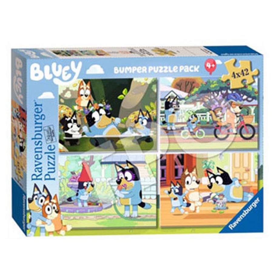 By Category Ravensburger | Ravensburger Bluey Gotta Be Done! 4-In-1 Puzzle (4 X 42 Pieces, 4+ Yrs)