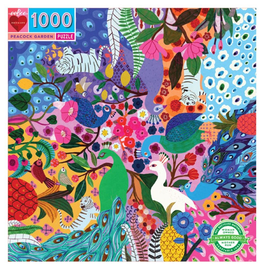 By Category eeBoo | Eeboo 1000 Pieces Jigsaw Puzzle - Peacock Garden