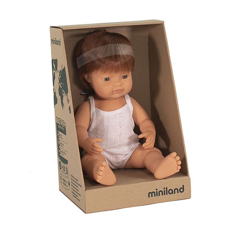 By Category Miniland Educational | Miniland 38Cm Baby Dolls - Red Head Boy